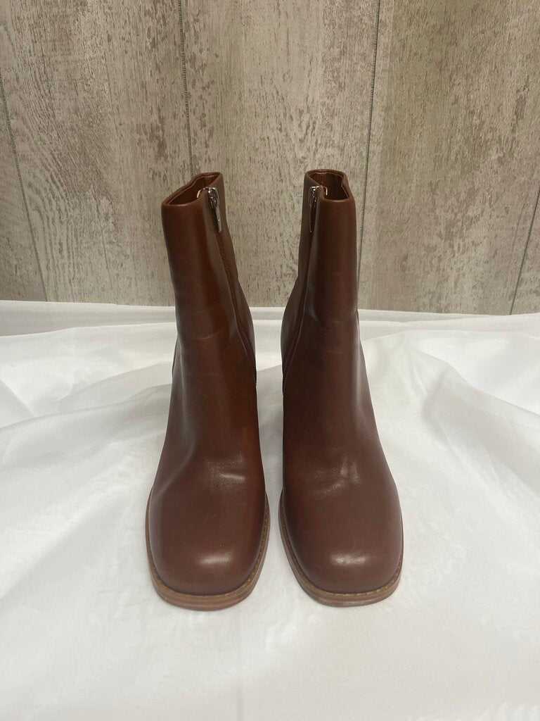 Marc Fisher Lysia Ankle Boot Dark Natural Leather Size 7.5