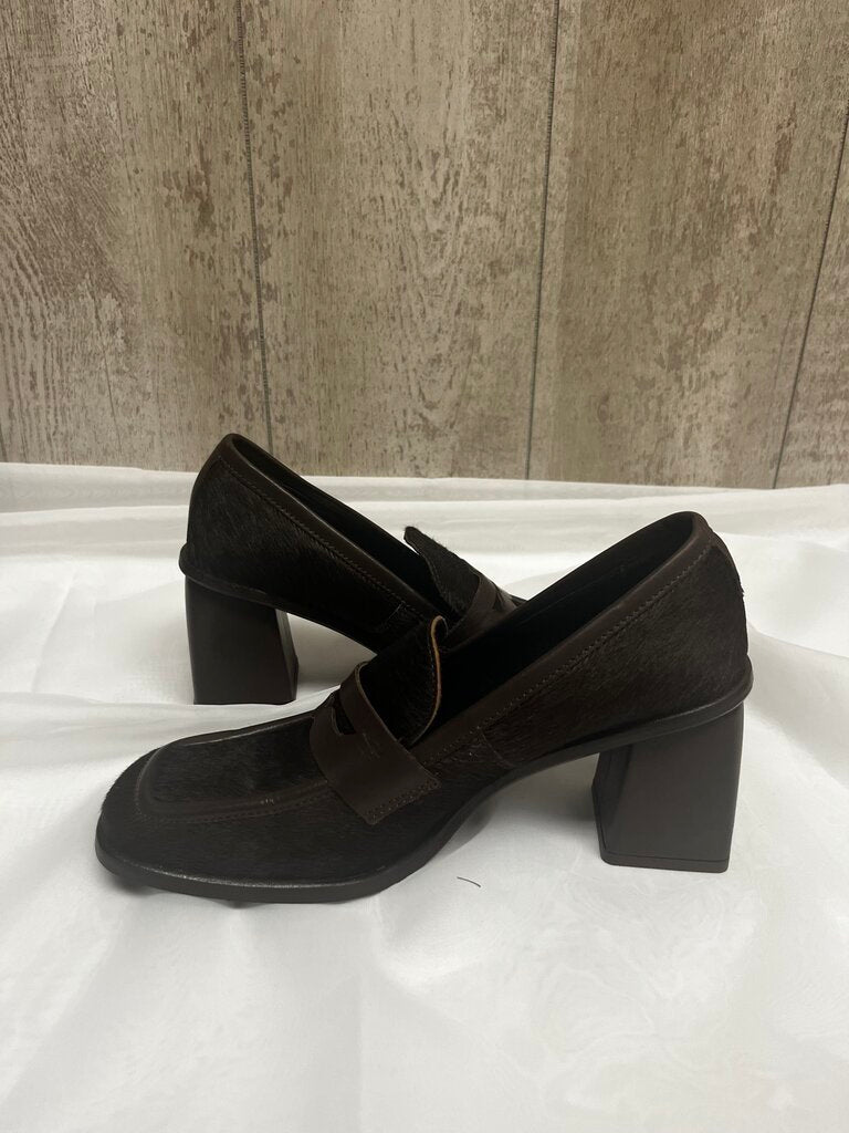 L'Idea by Lori Brown Faux Fur Loafer Heels Size 38