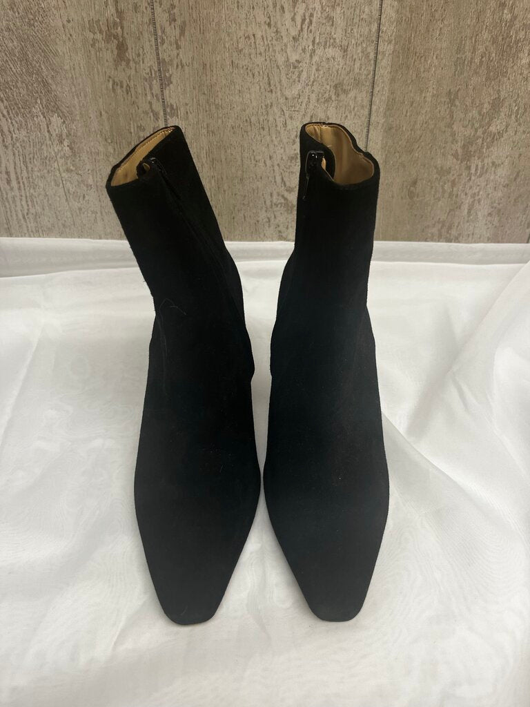 Ann Taylor Black Suede Stiletto Heel Booties Missy Boots Size 7.5