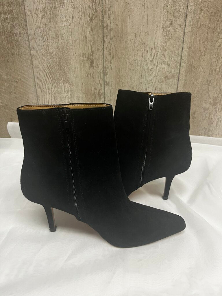 Ann Taylor Black Suede Stiletto Heel Booties Missy Boots Size 7.5