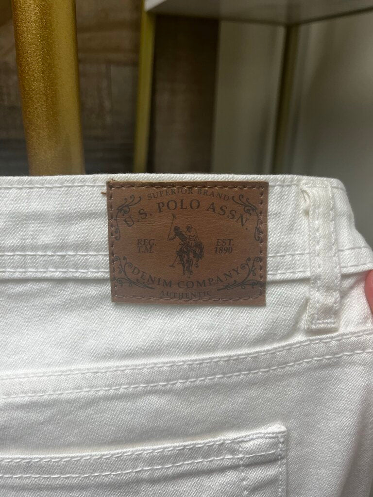 US Polo Assn. Signature Bootcut White Jeans Size 16