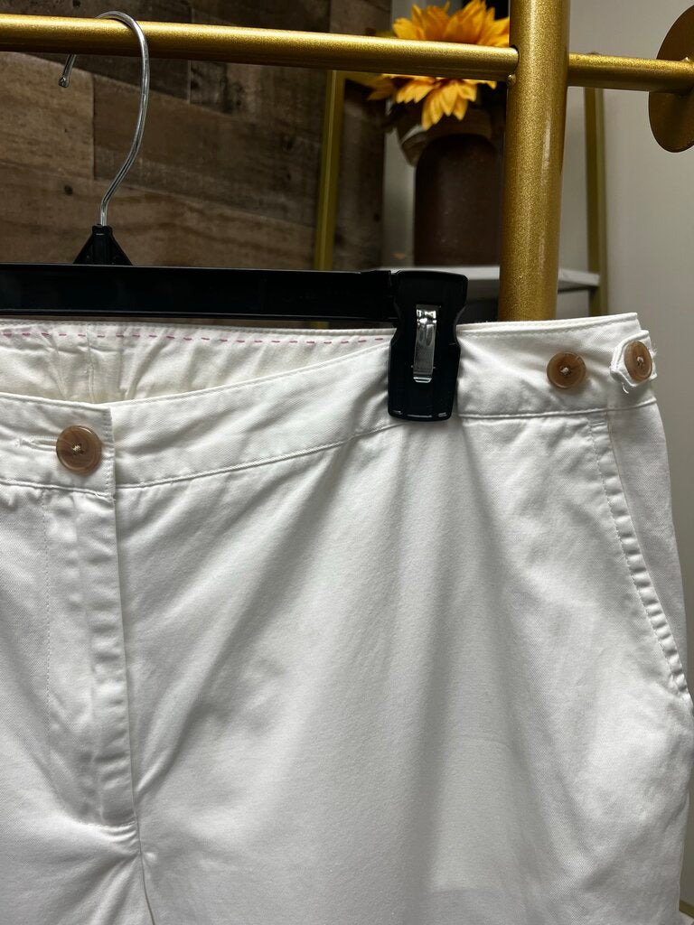 Land's End White Button Pocket Wide Leg Jeans Size 14