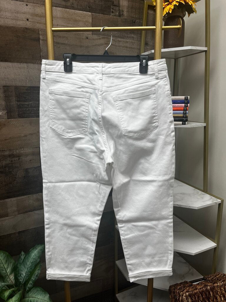 Ella Moss High Waist Straight White Jeans Size 14/32