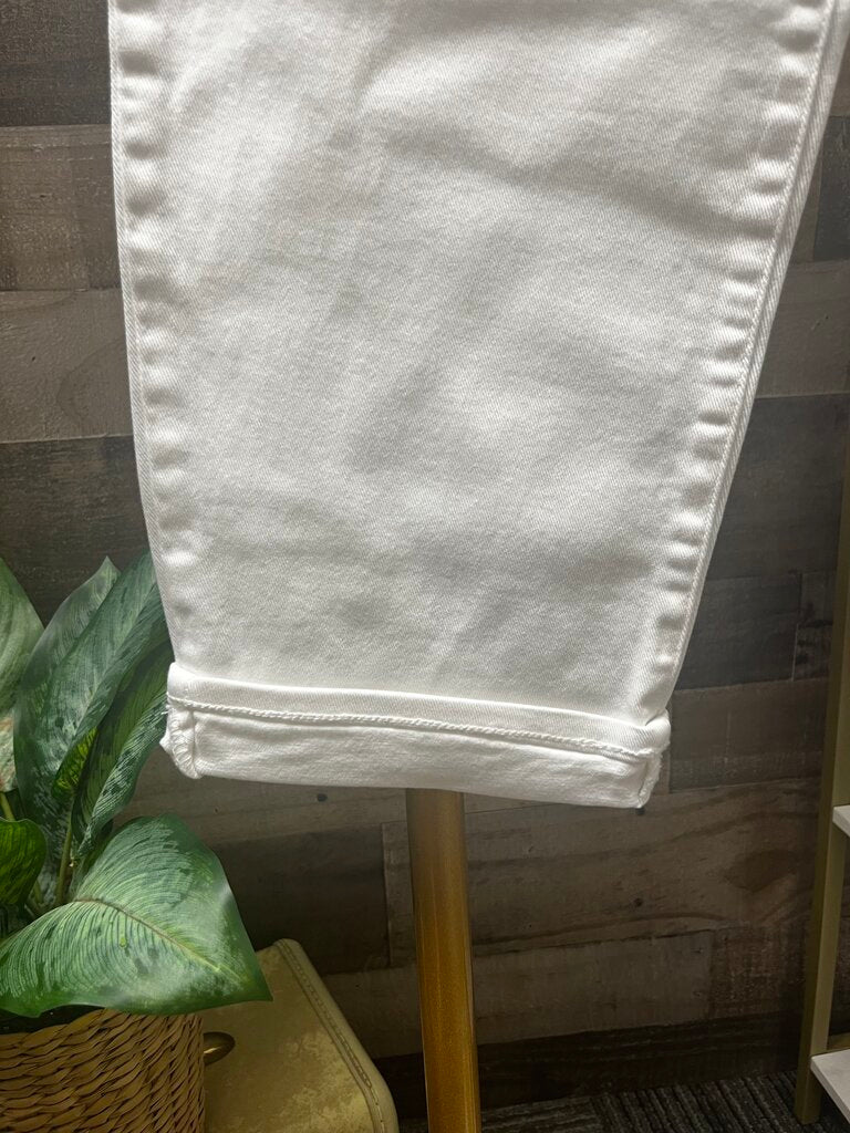 Ella Moss High Waist Straight White Jeans Size 14/32