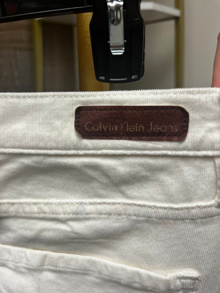 NWT Calvin Klein Straight Corduroy Jeans White Size 14/32
