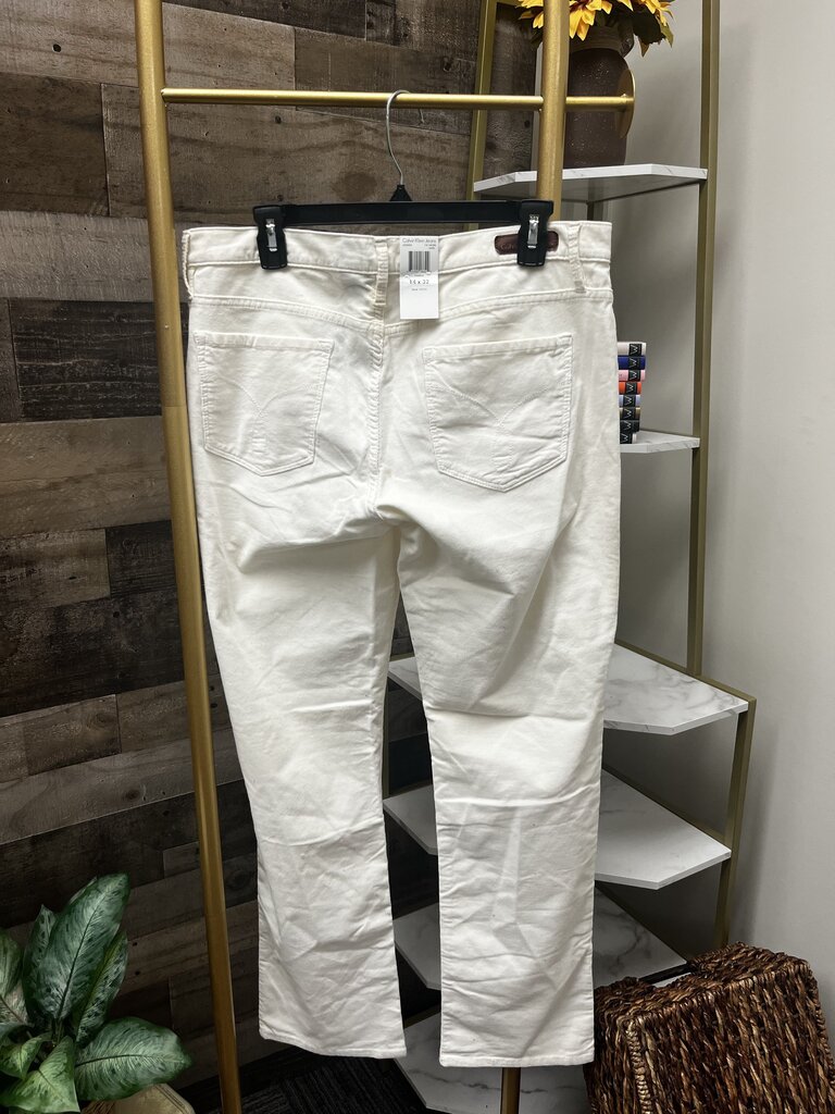 NWT Calvin Klein Straight Corduroy Jeans White Size 14/32