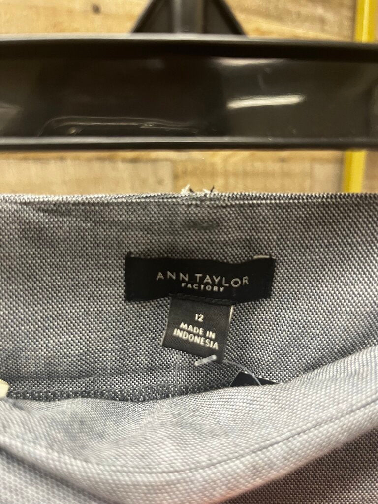 Ann Taylor Curvy Fit Straight Leg Grey Trousers Size 12