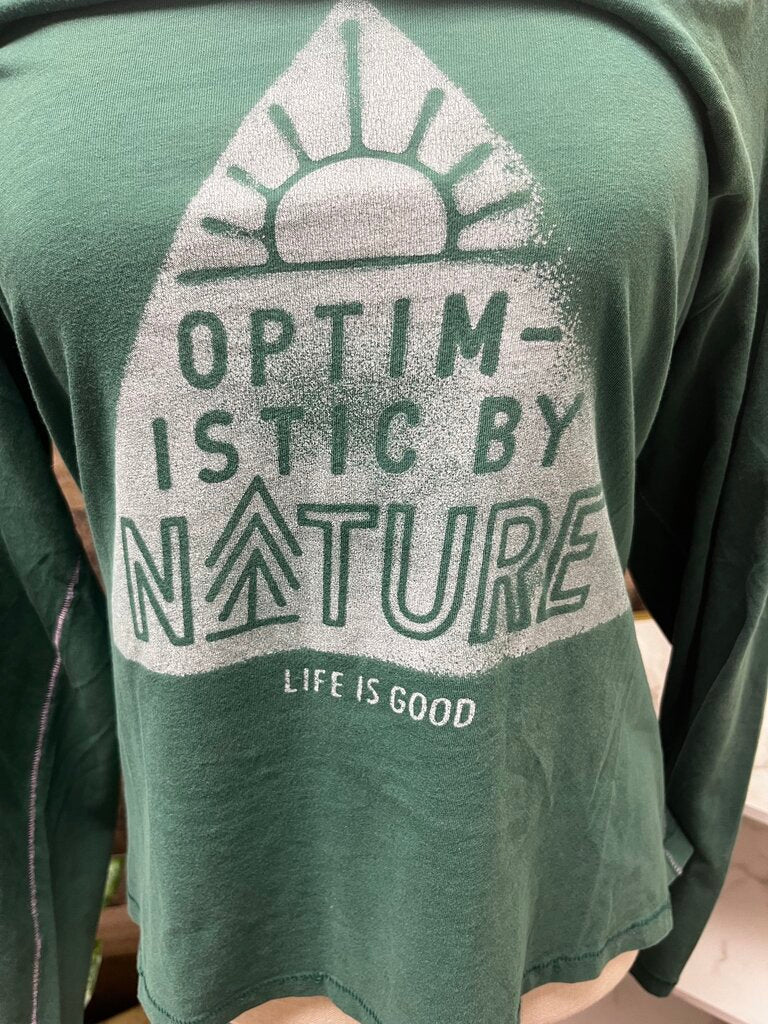 Life Is Good Optimistic by Nature Long Sleeve Tee Size XL