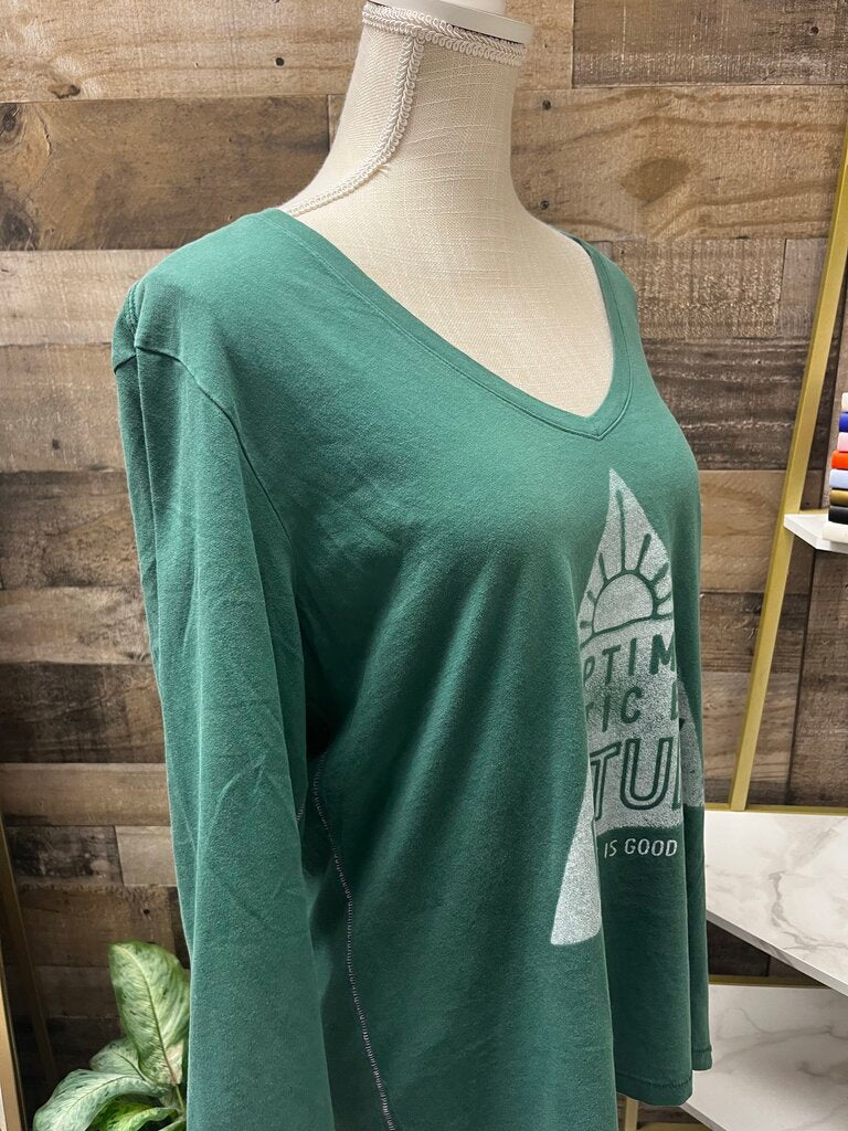 Life Is Good Optimistic by Nature Long Sleeve Tee Size XL