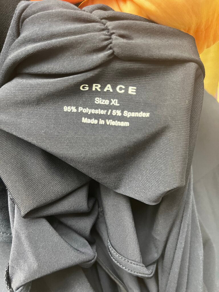 Grace Navy Blue Knot V Neck Sleeveless Top Size XL