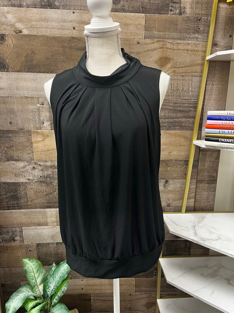 PerSeption Concept Mock Neck Sleeveless Blouse Size L