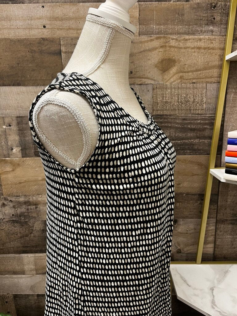 Croft & Barrow Black/Tan Dotted Sleeveless Blouse Petite M