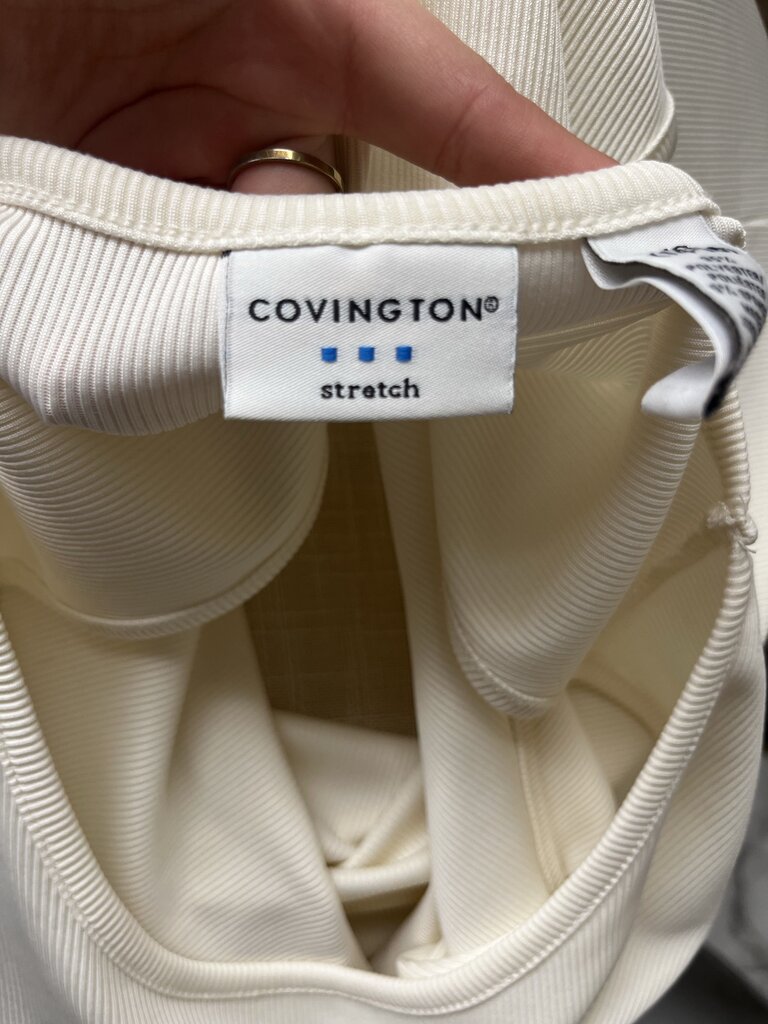 Covington Stretch Ivory Ribbed Tank Top Size L