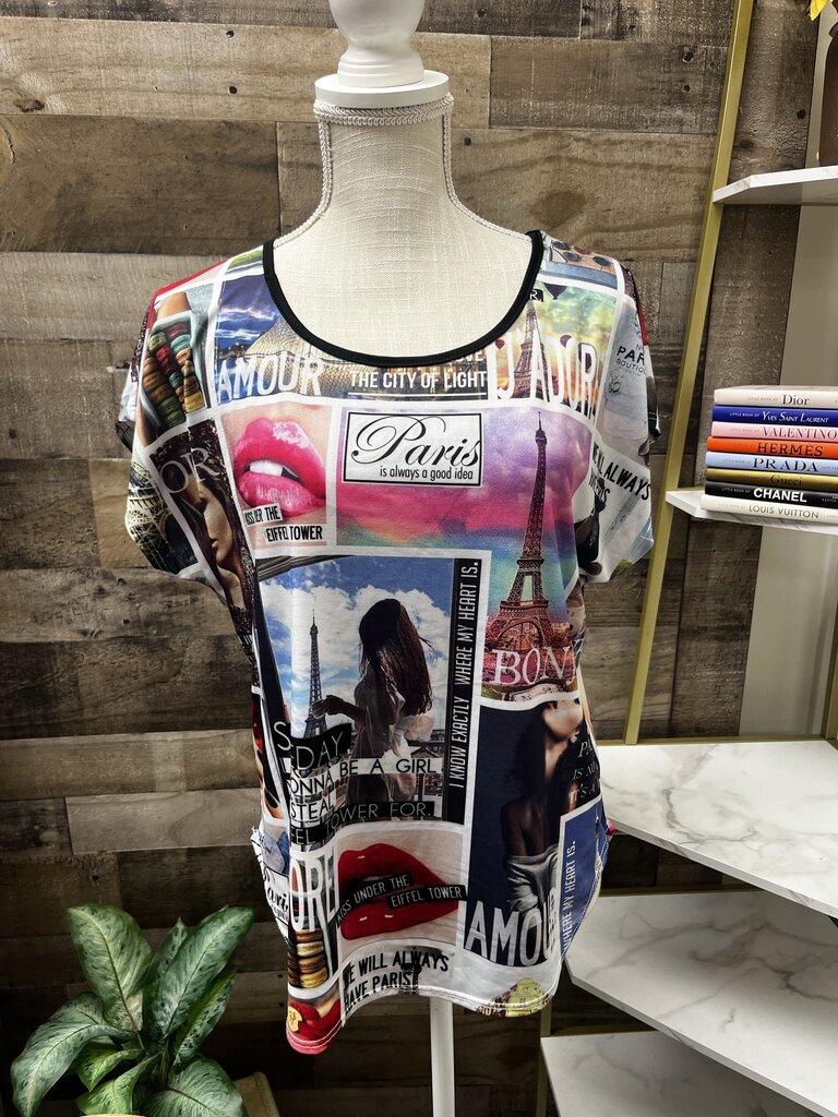 Love J USA Paris Graphic Tee Size XL
