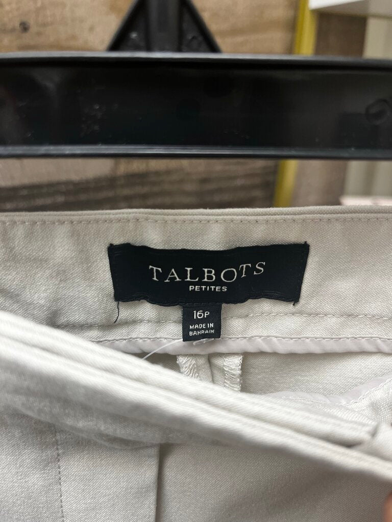Talbots Curvy Tan Trousers Petite 16
