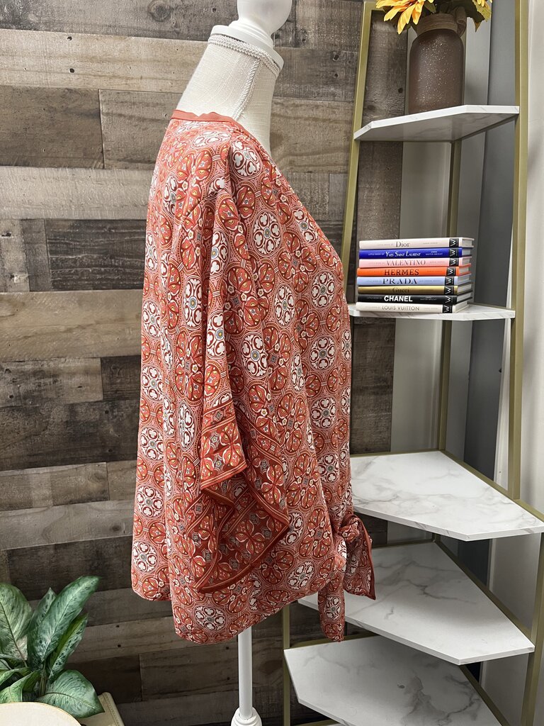 Max Studio Crepe Elbow Sleeve Blouse w/ Tie Front Size XXXL