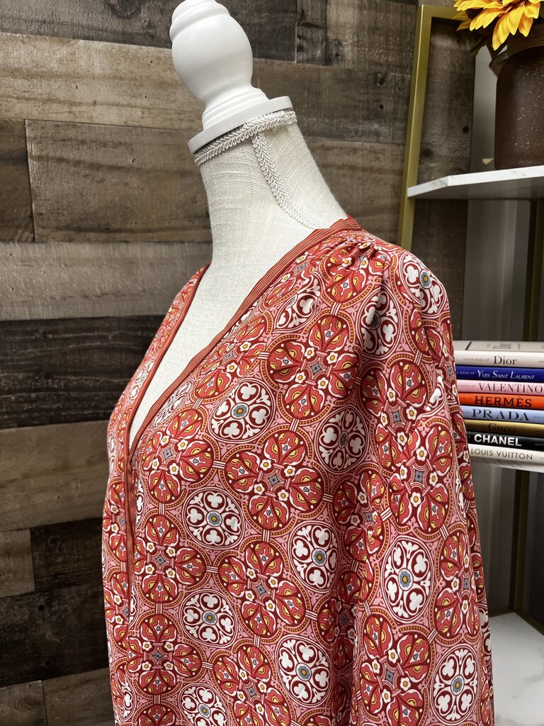 Max Studio Crepe Elbow Sleeve Blouse w/ Tie Front Size XXXL