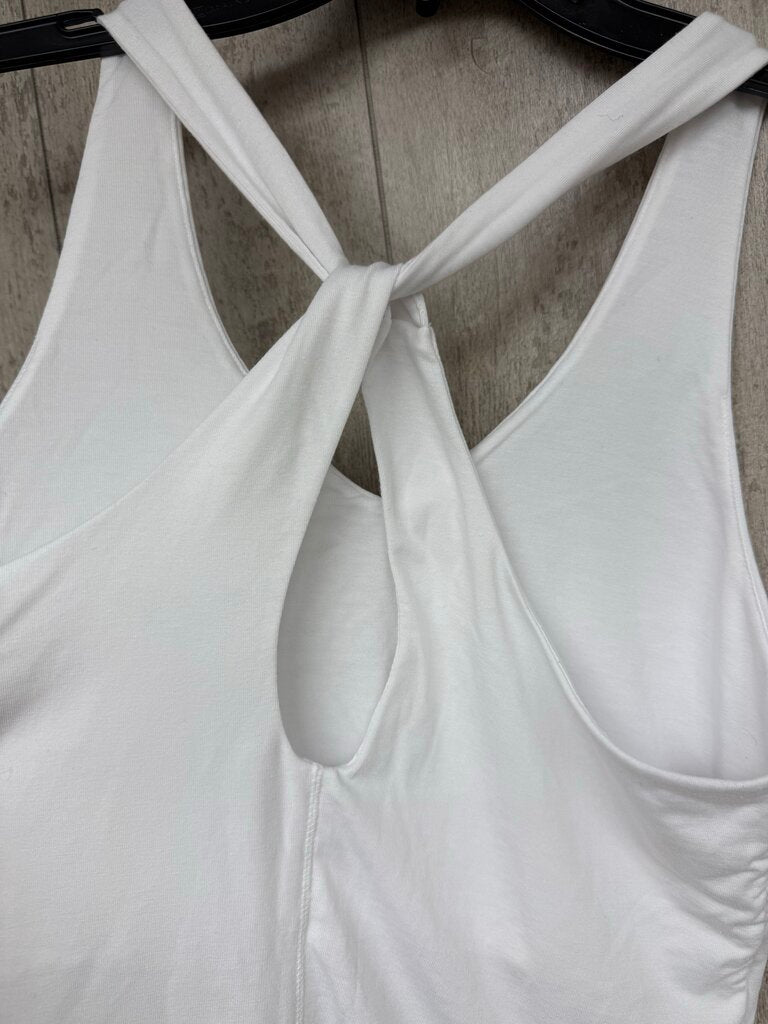 Athleta White Shelf Bra Racer Tank Size XS