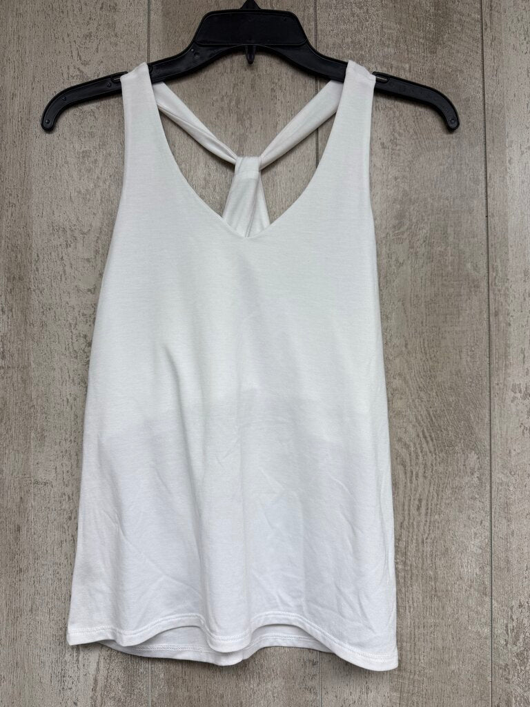 Athleta White Shelf Bra Racer Tank Size XS