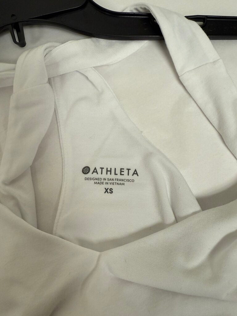 Athleta White Shelf Bra Racer Tank Size XS