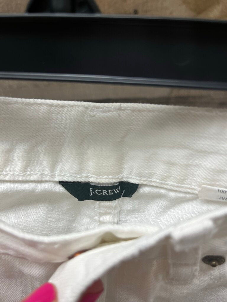 J Crew Distressed White Jean Shorts Size 25