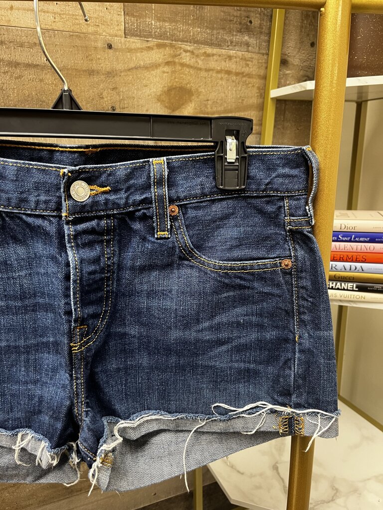 Levi's 501 Dark Wash Jean Shorts Size 25