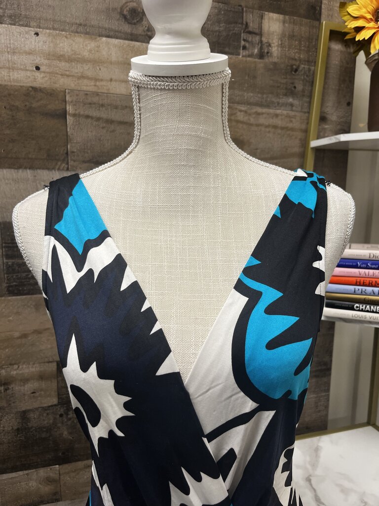 Diane VonFurstenberg Blue Midi Dress Silk Size 4