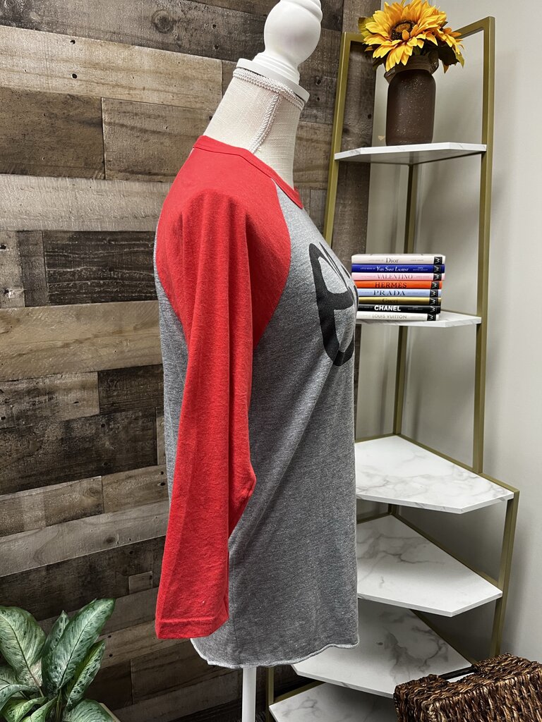 Homage Ohio State OSU Script Ohio Baseball Tee Scarlet and Grey Size M