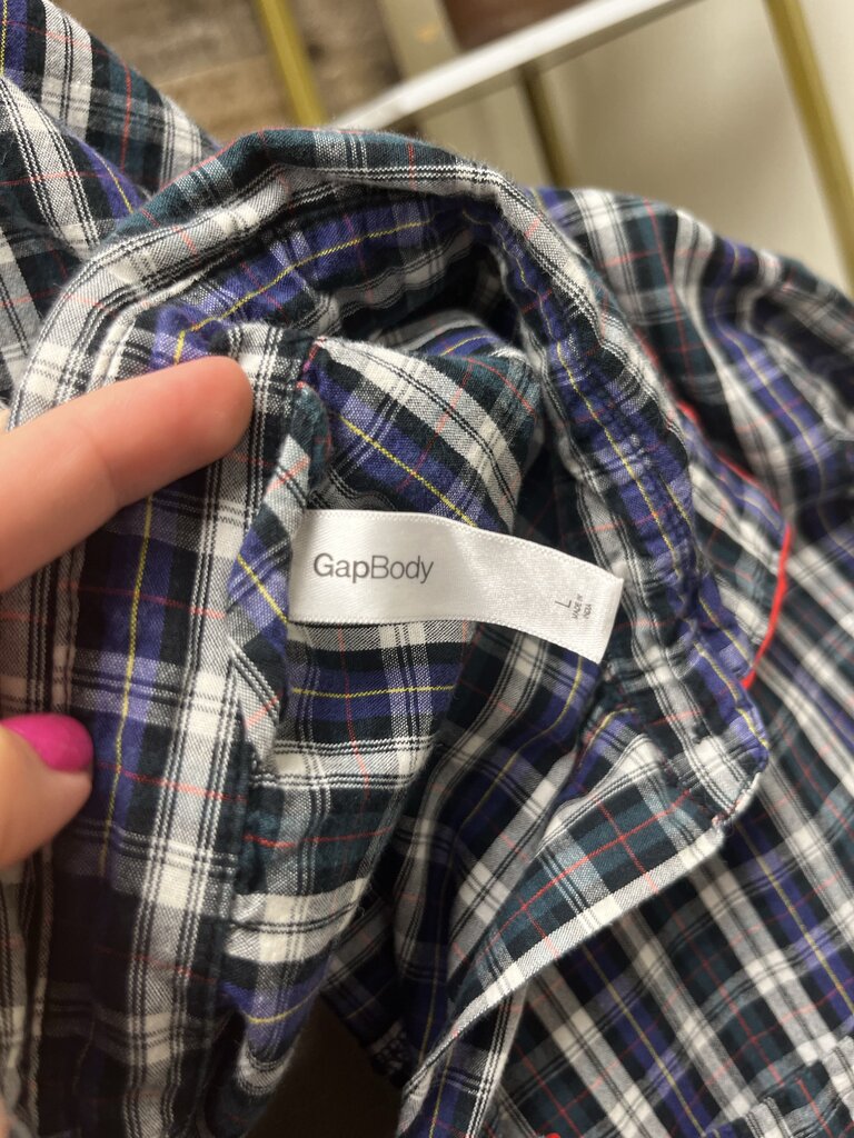 Gap Body Plaid Oversized Long Sleeve Button Down Size L