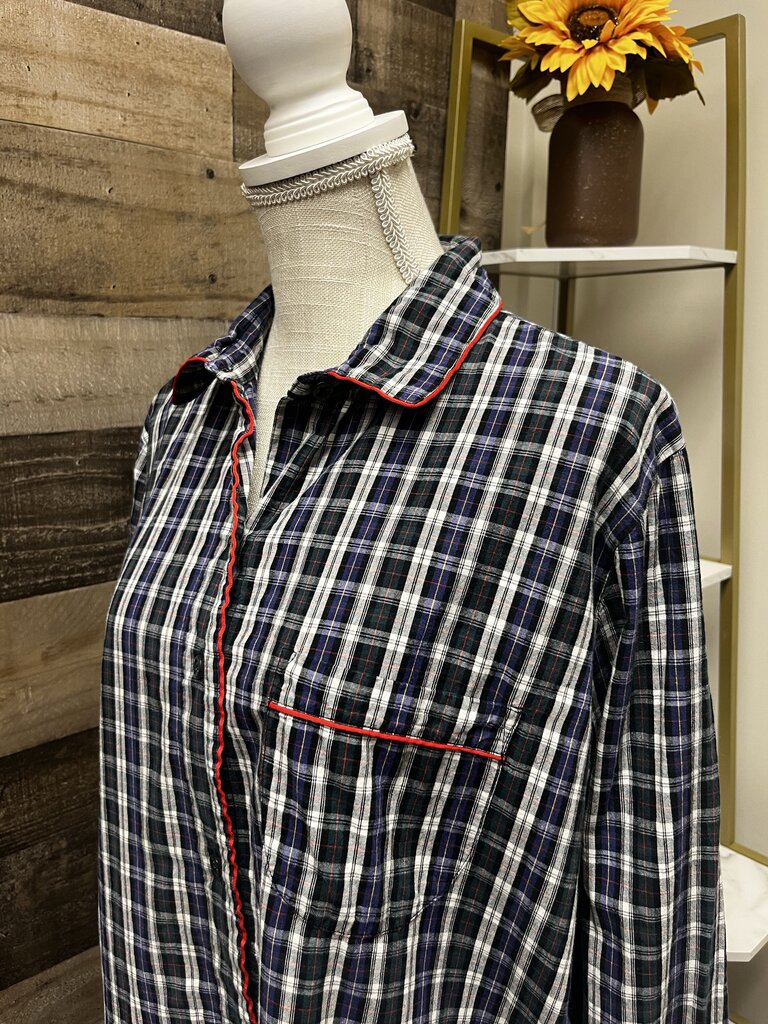 Gap Body Plaid Oversized Long Sleeve Button Down Size L
