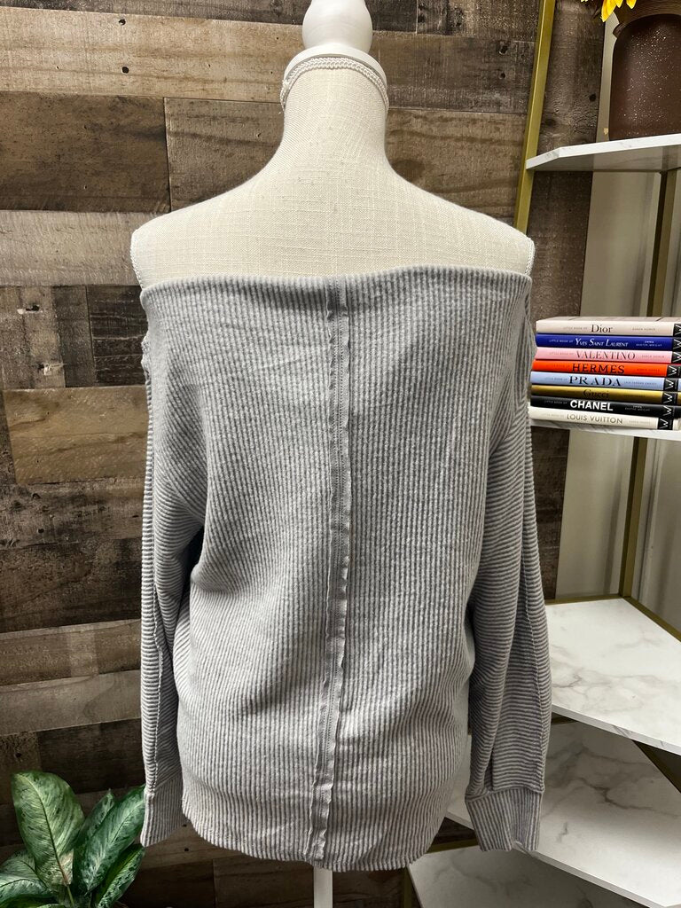 NWT Gibson Heather Grey Off the Shoulder Sweater Size S