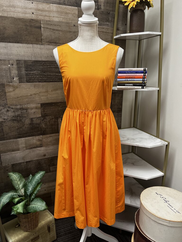 J Crew Orange Baby Doll Midi Dress Size 0