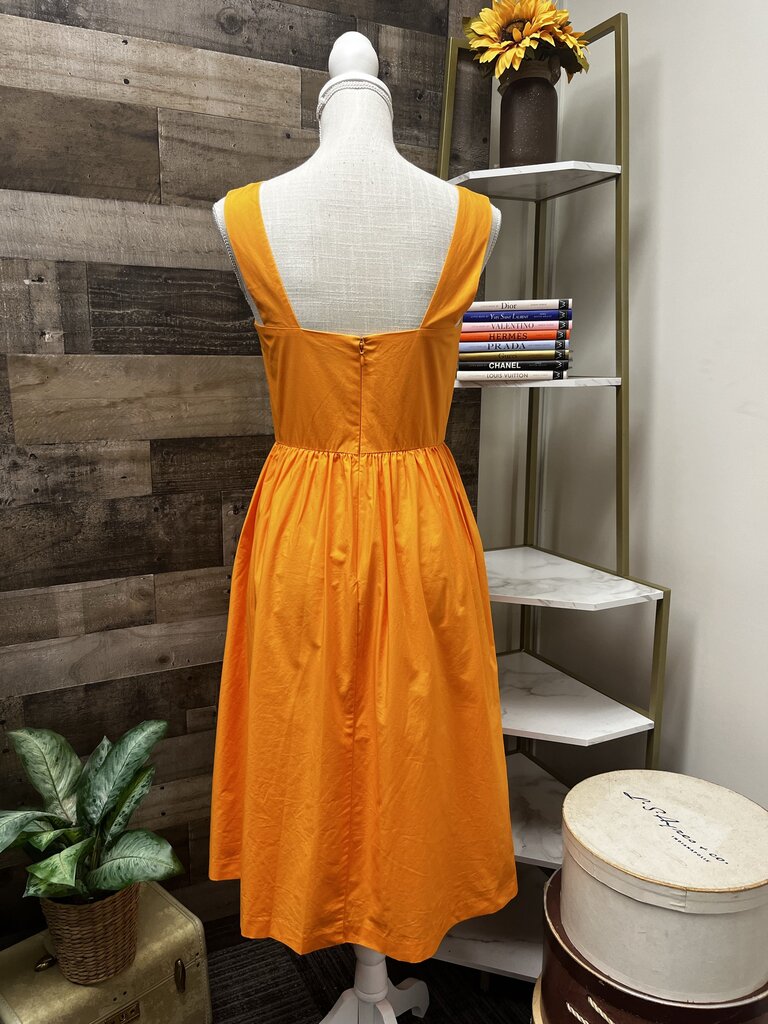 J Crew Orange Baby Doll Midi Dress Size 0