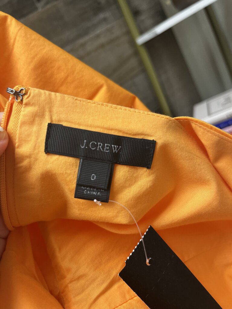 J Crew Orange Baby Doll Midi Dress Size 0