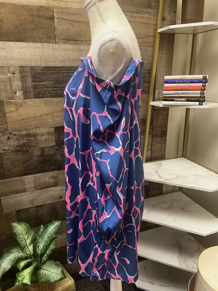 Lilly Pulitzer Off-the-Shoulder Blue Patterned Top Size M