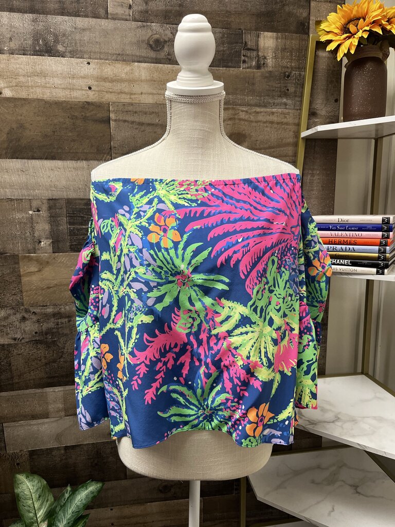 Lilly Pulitzer Off the Shoulder 3/4 Sleeve Top Size S