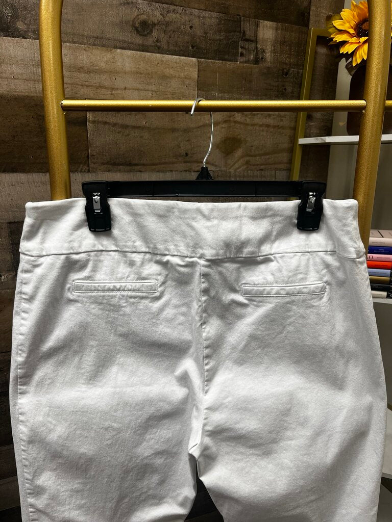 Zac & Rachel Pull On White Ankle Pants Size 16