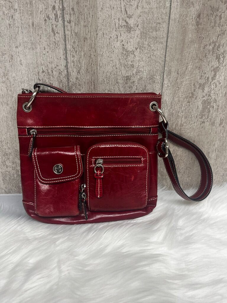Giani Bernini Red Leather Crossover Purse