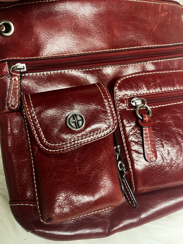 Giani Bernini Red Leather Crossover Purse