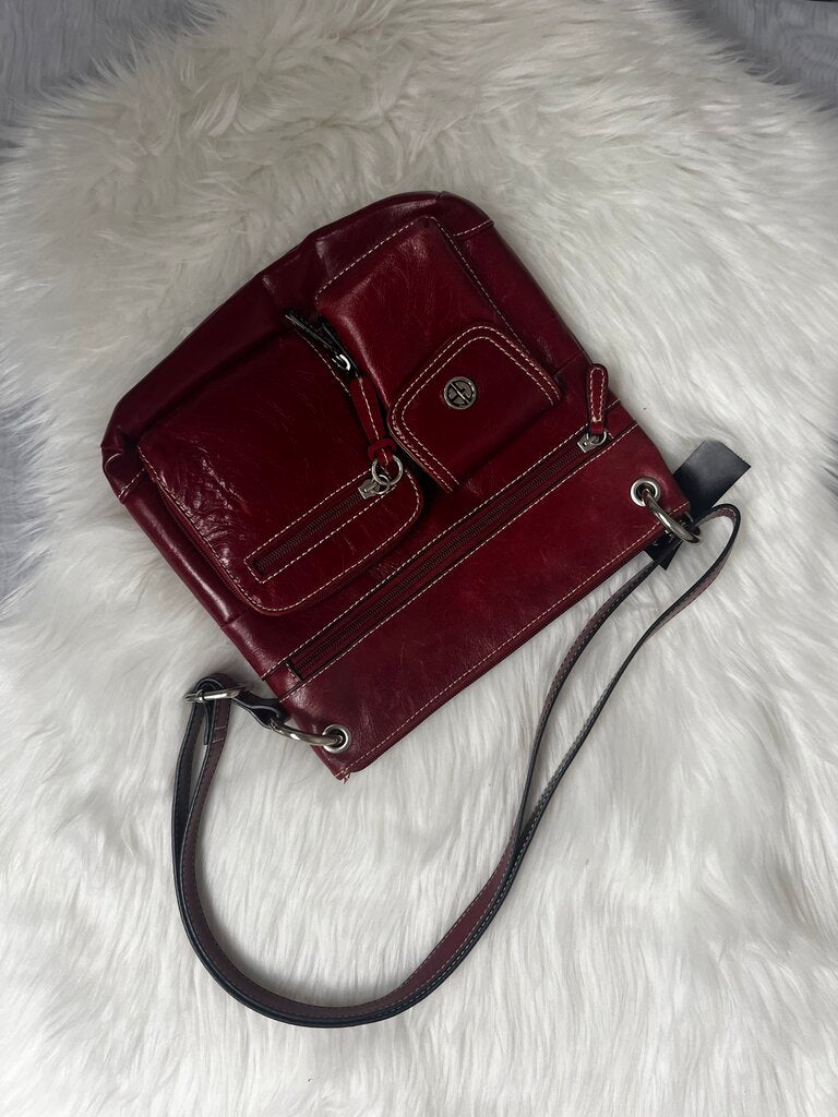 Giani Bernini Red Leather Crossover Purse