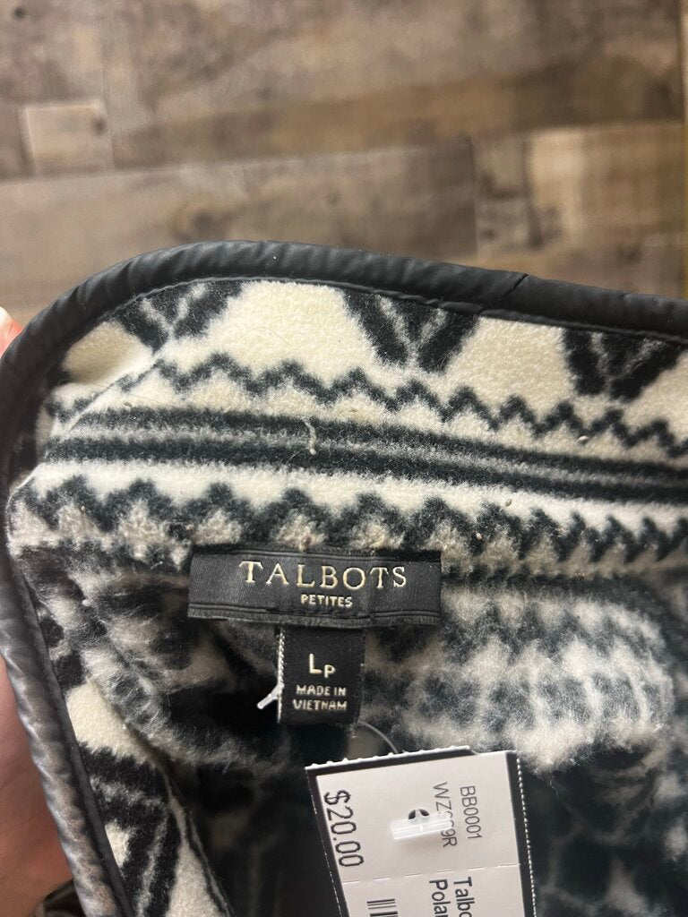 Talbots Geo-Print Fair Isle Polar Fleece Jacket Petite L