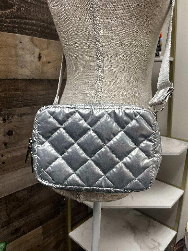Haute Shore Silver Metallic Cross Body Belt Bag