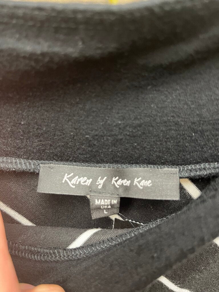 Karen by Karen Kane Black/White Striped Maxi Skirt Size L