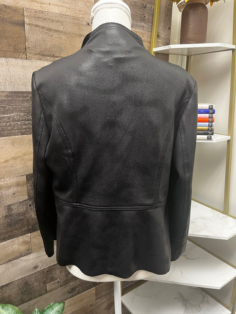 Insight New York Black Faux Leather Jacket Size 10