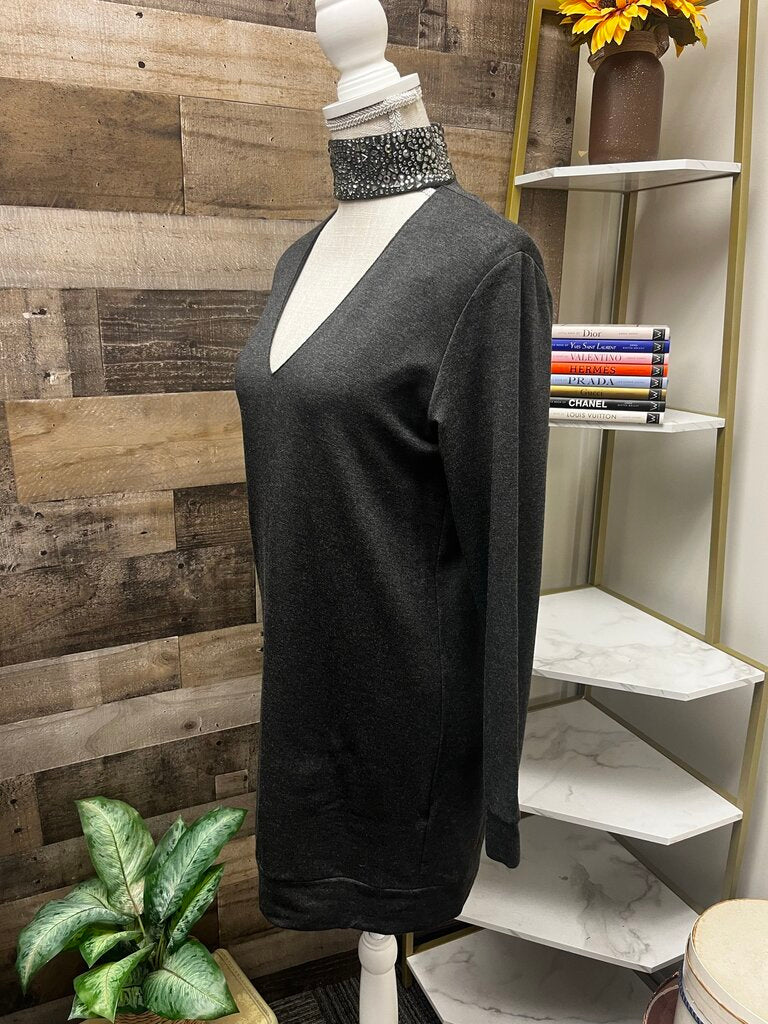 NWT Anthropologie Bailey 44 Sequined Neck Grey Tunic Sweater (Petite S)