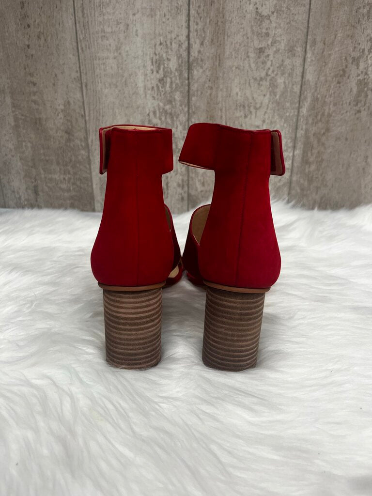 Never Worn Vince Camuto Red Suede Strap Heeled Sandals Size 7