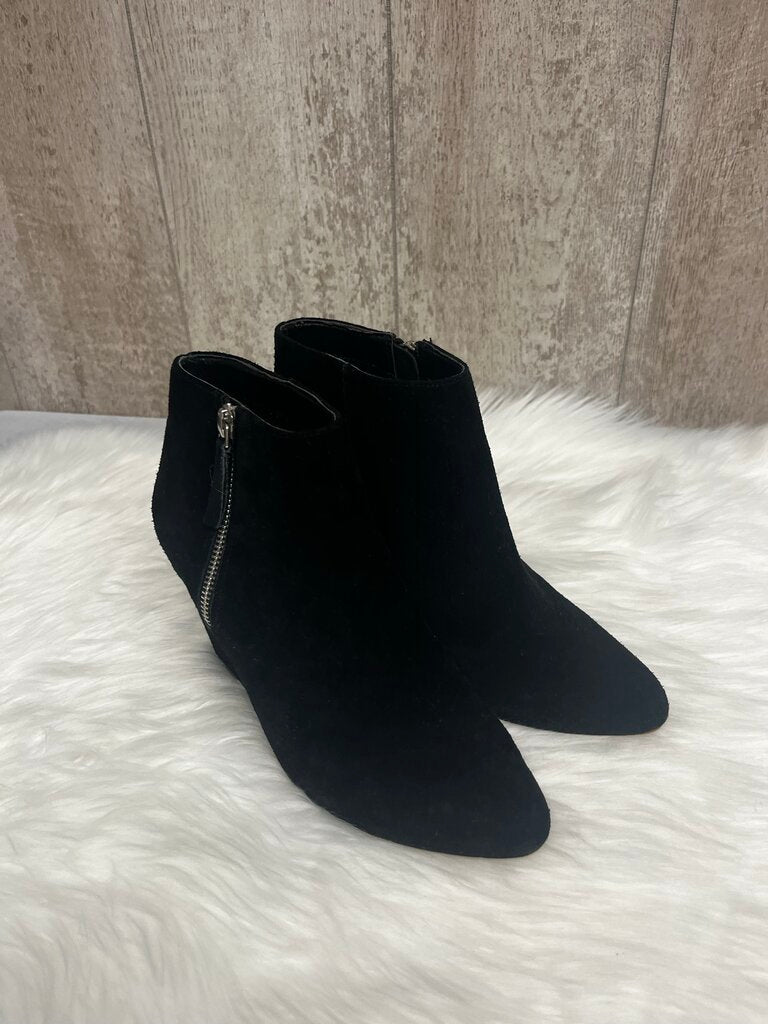 Dolce Vita Black Suede Wedge Booties Size 6.5