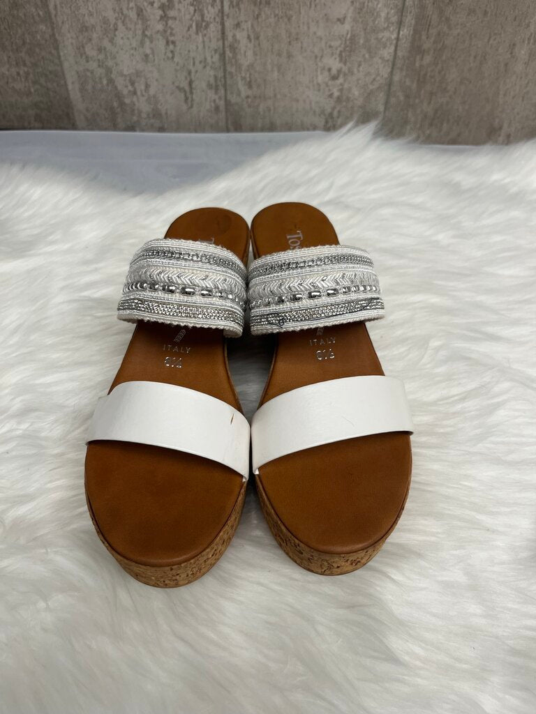Toscanella Handmade in Italy Gracelin Wedge Rhinestone Sandals Size 8.5