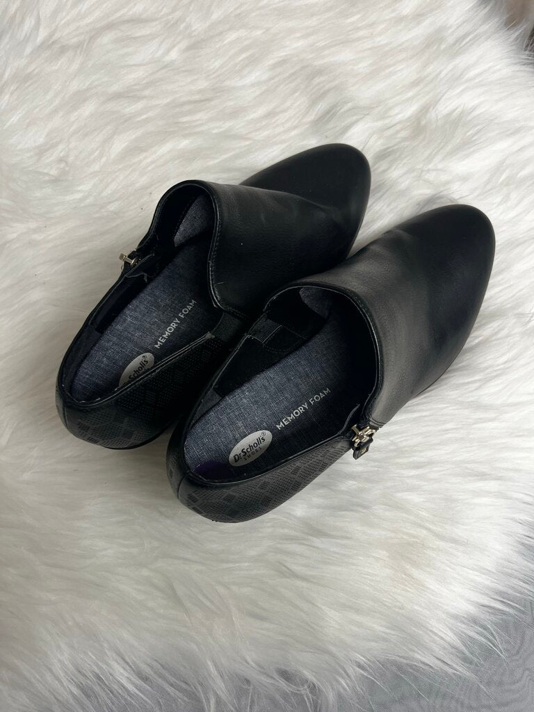 Dr. Scholl's Brief Black Leather Ankle Booties Size 8.5