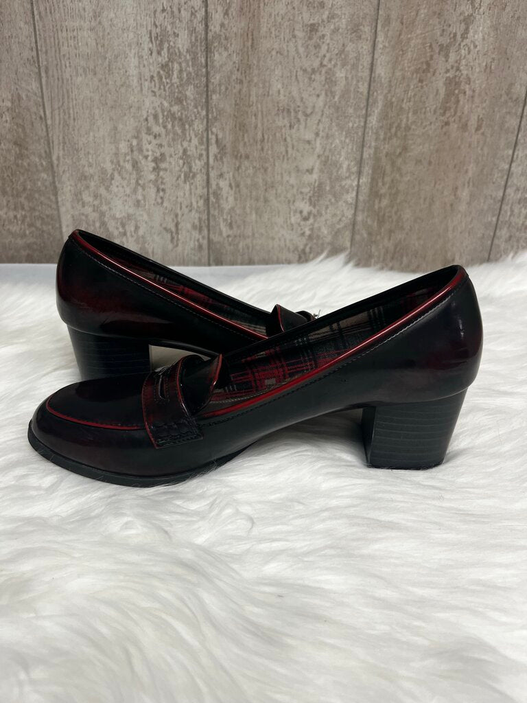 Vintage American Eagle Red Wine Heeled Loafers Size 8.5